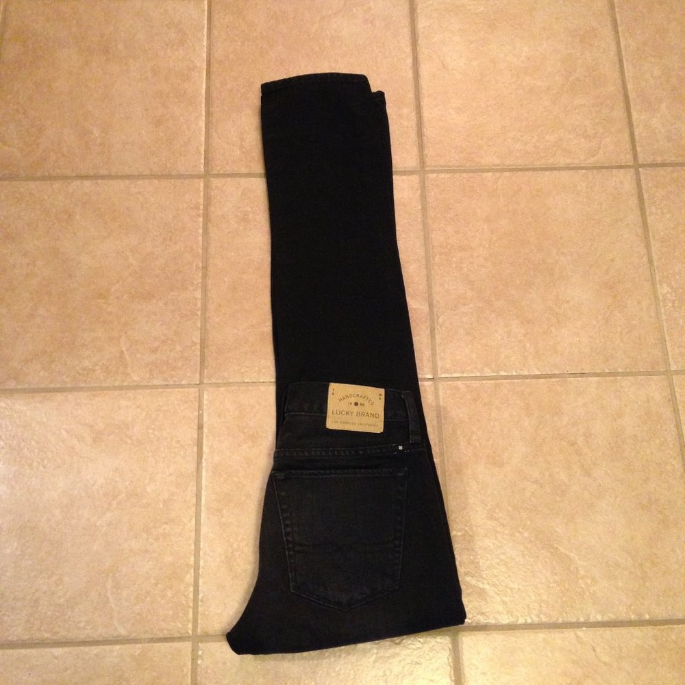 LUCKY BRAND Skinny Black Jeans Sz 28x32 EUC